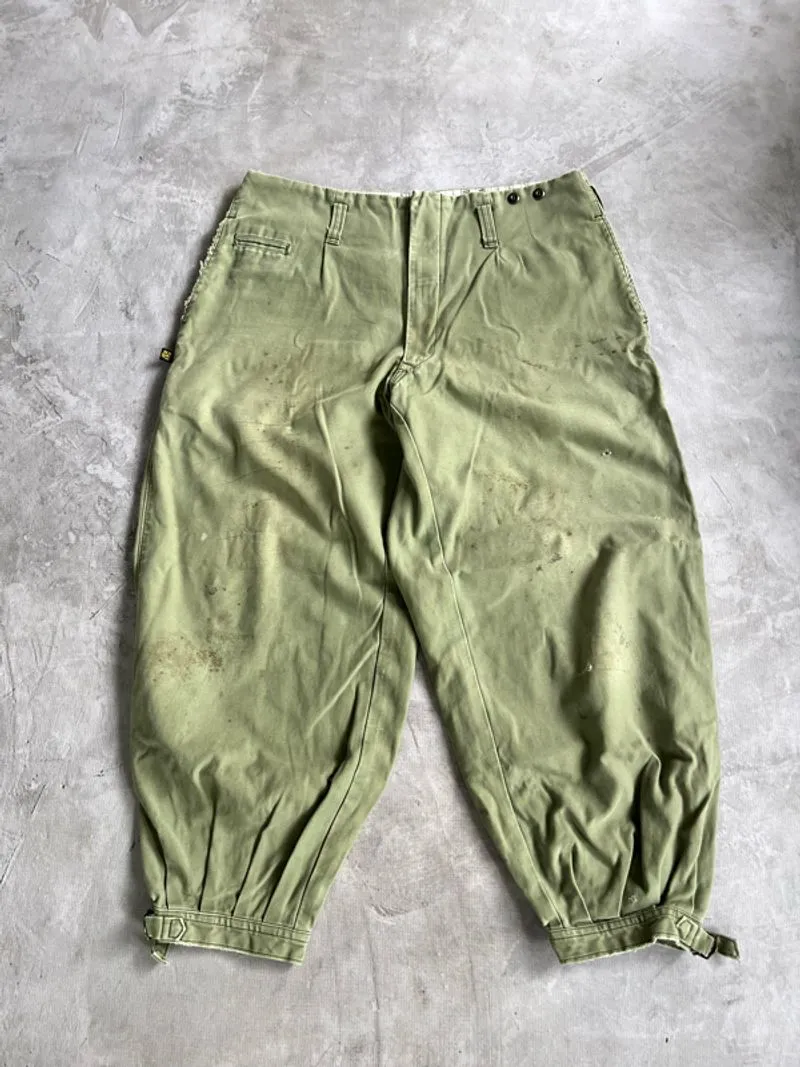 00s’s tora tobi Japan worker most green faded thrashed pants photo 1