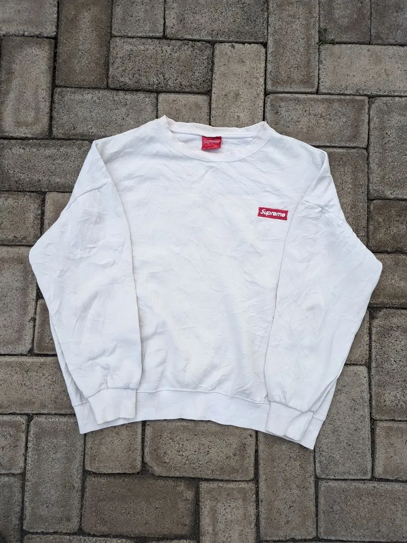 Supreme Streetwear Fleece Pria white red photo 1
