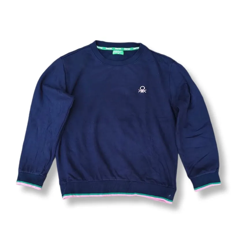 UNITED COLORS OF BENETTON SMALL LOGO NAVY CREWNECK | SWEATER photo 1