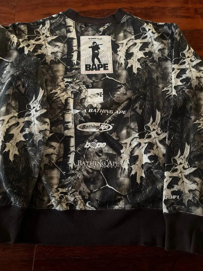 Bape Manhunt Real Tree AOP Crewneck photo 1