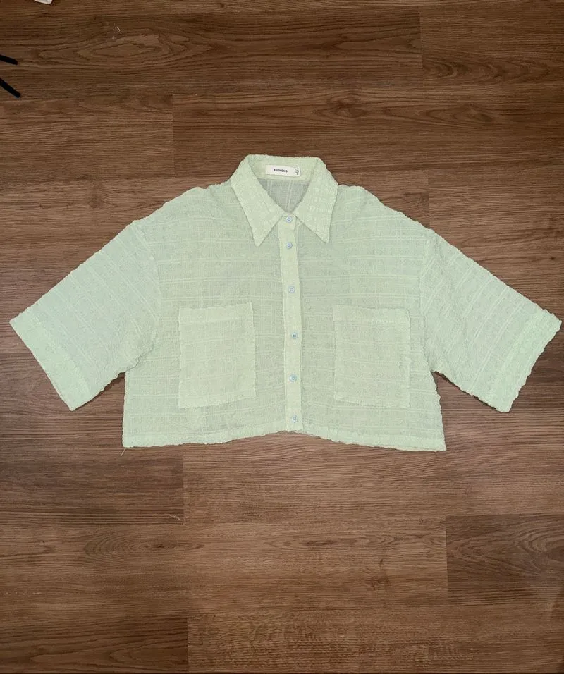 3MONGKIS crinkle crop shirt photo 1