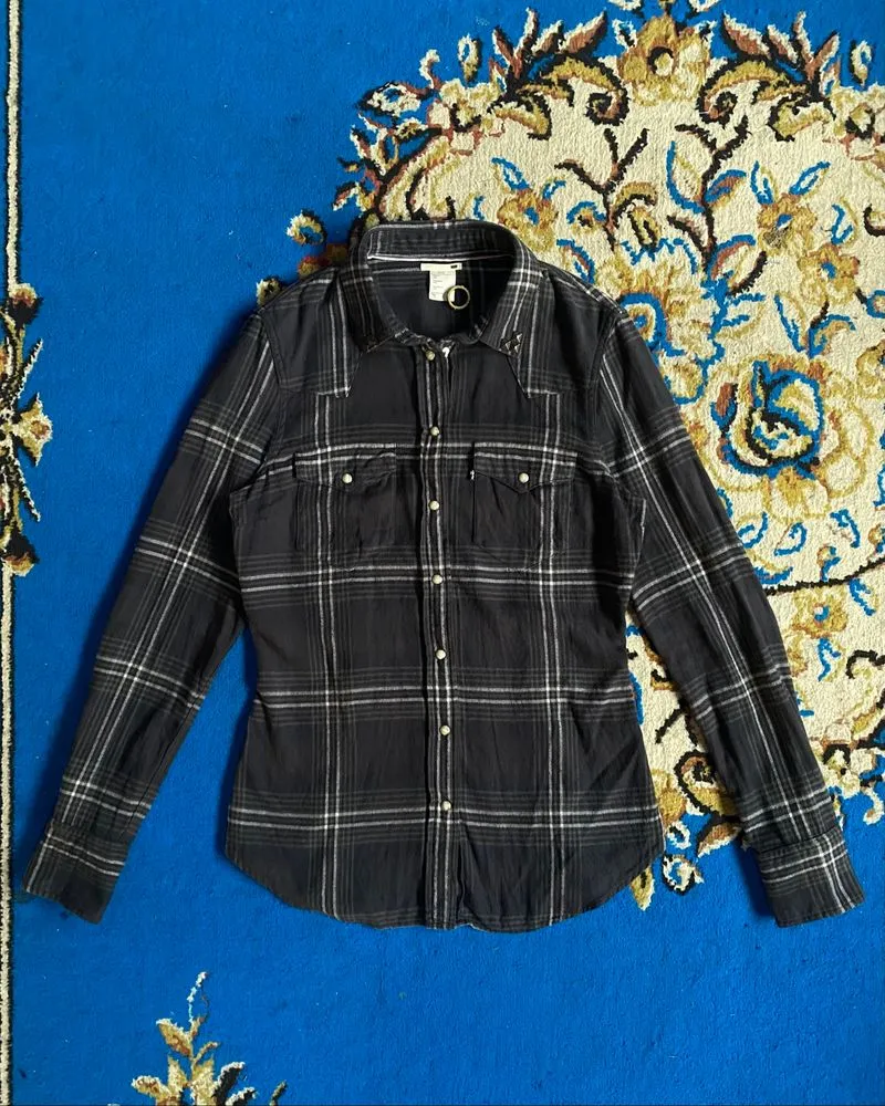 Levi’s Black Label Iconic Western Studded Flannel Shirt  photo 1