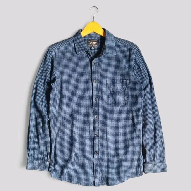 Kemeja Uniqlo Flanel Navy | Thriftshop photo 1