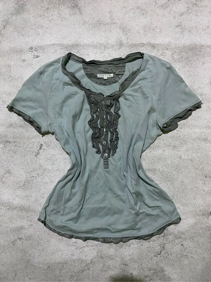 Y2k Tshirt mori kei photo 1