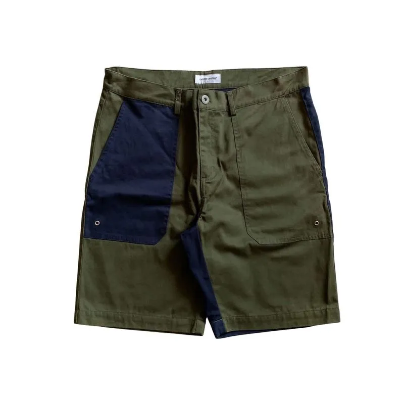 Layer Union Color Block Olive Green x Navy Short Pants photo 1