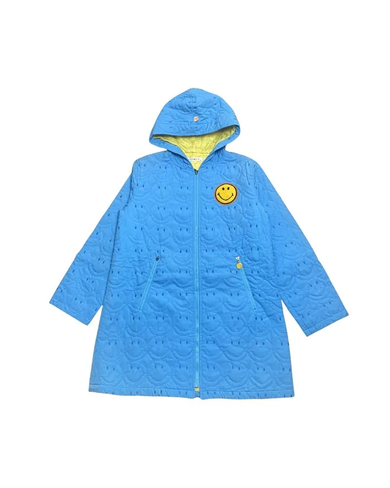 All-Over Smiley Quilted Hooded Long Parka photo 1