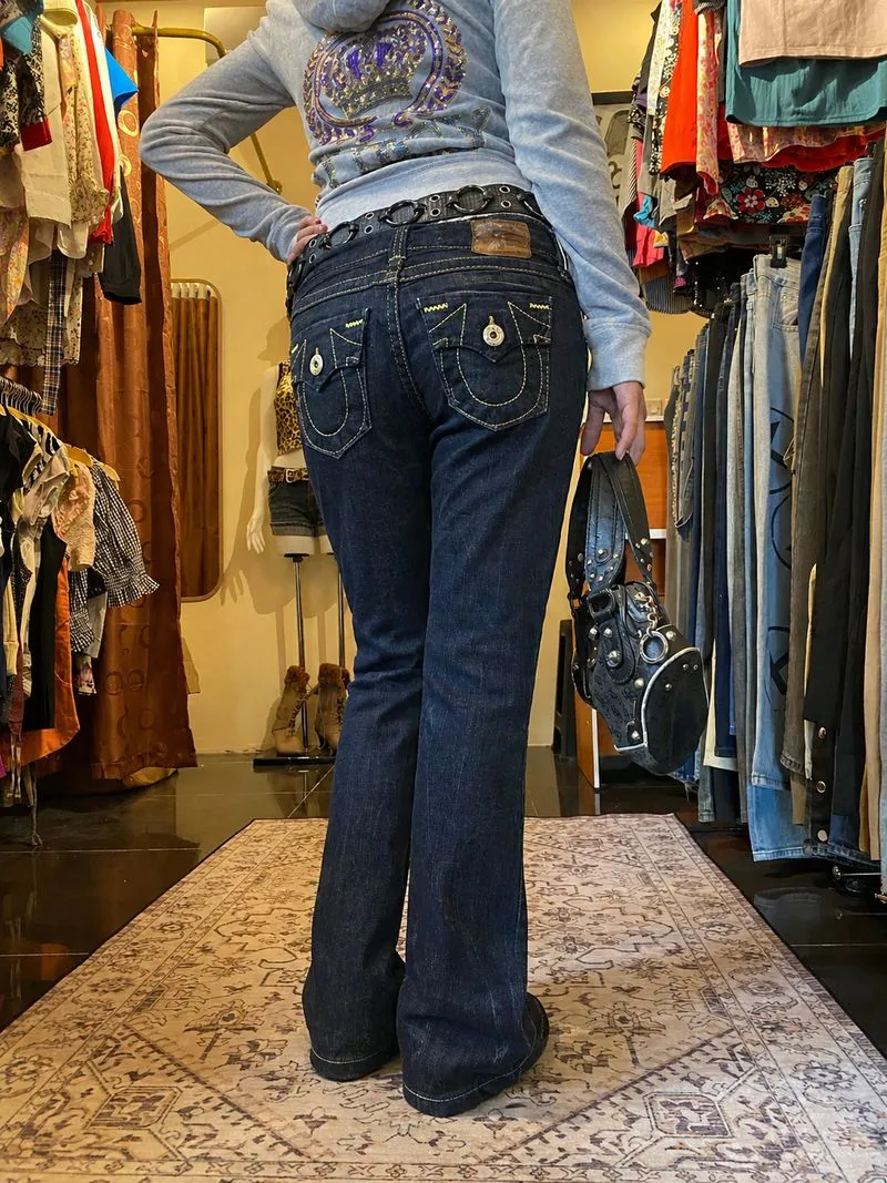 True Religion Denim yellow stitching jeans  photo 1