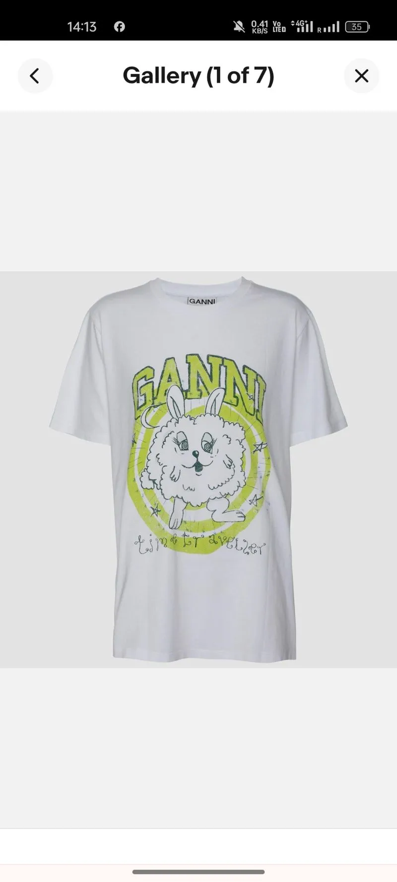 GANNI WHITE BUNNY RELAXED T-SHIRT photo 1