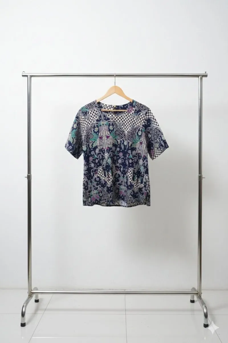 Top batik Navy photo 1