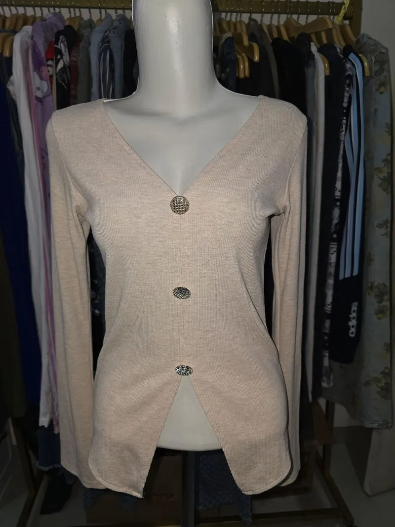 Top sexy cardigan v neck oat photo 1