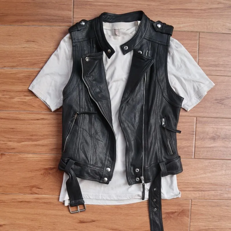IRO Paris rompi kulit domba rider cewek wanita vest biker photo 1