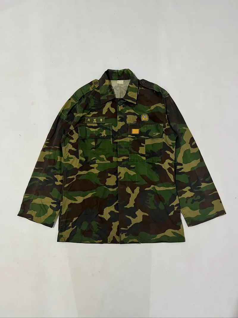 vintage  Bdu woodland south korea army camo shirt not m90  o photo 1