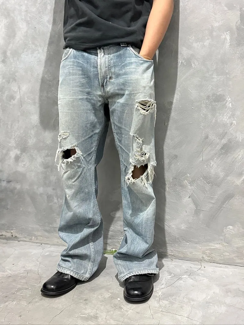 Vintage Heavy Distressed Levi’s Straight Cut Jeans photo 1