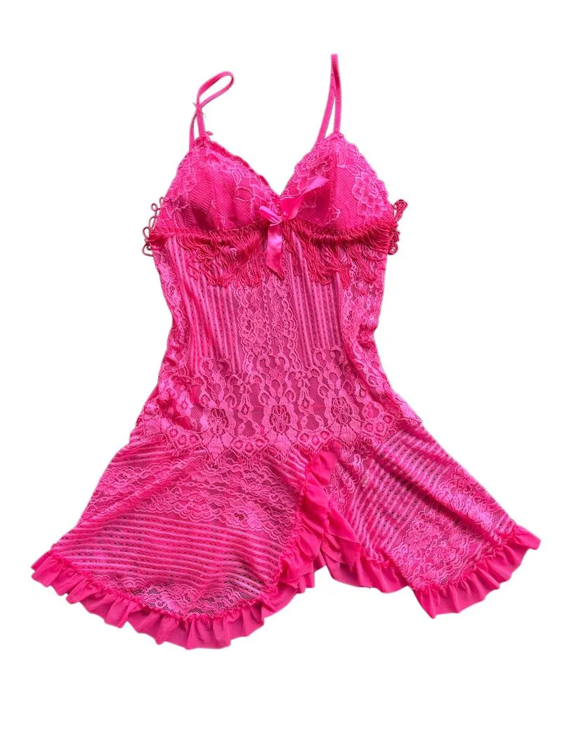 pink bow lace lingerie photo 1