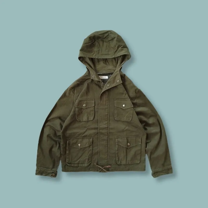 Jaket Cewek Boxy Gemoy Browny 4 Pocket Army Second  photo 1