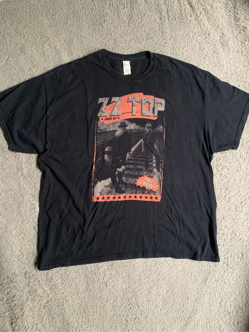Kaos band zz top tour 2018 tee big size xxxl photo 1