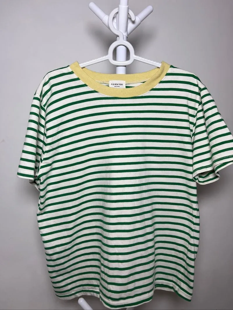 Lime Ringer Stripe Summer Tee photo 1