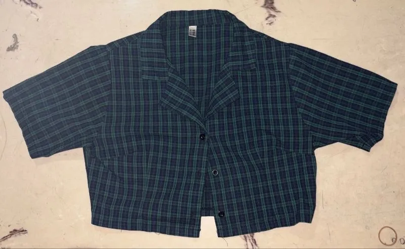 Crop tartan shirt photo 1