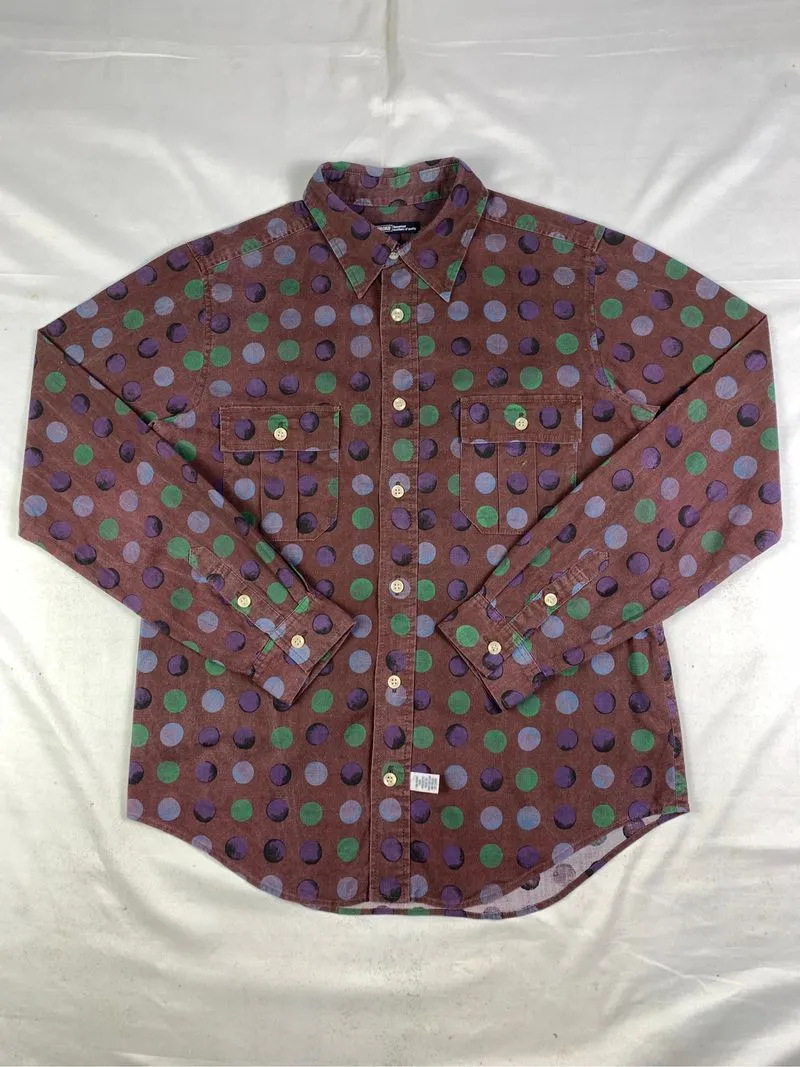 2000s Saburoku Brown Polkadot Shirt (M) photo 1