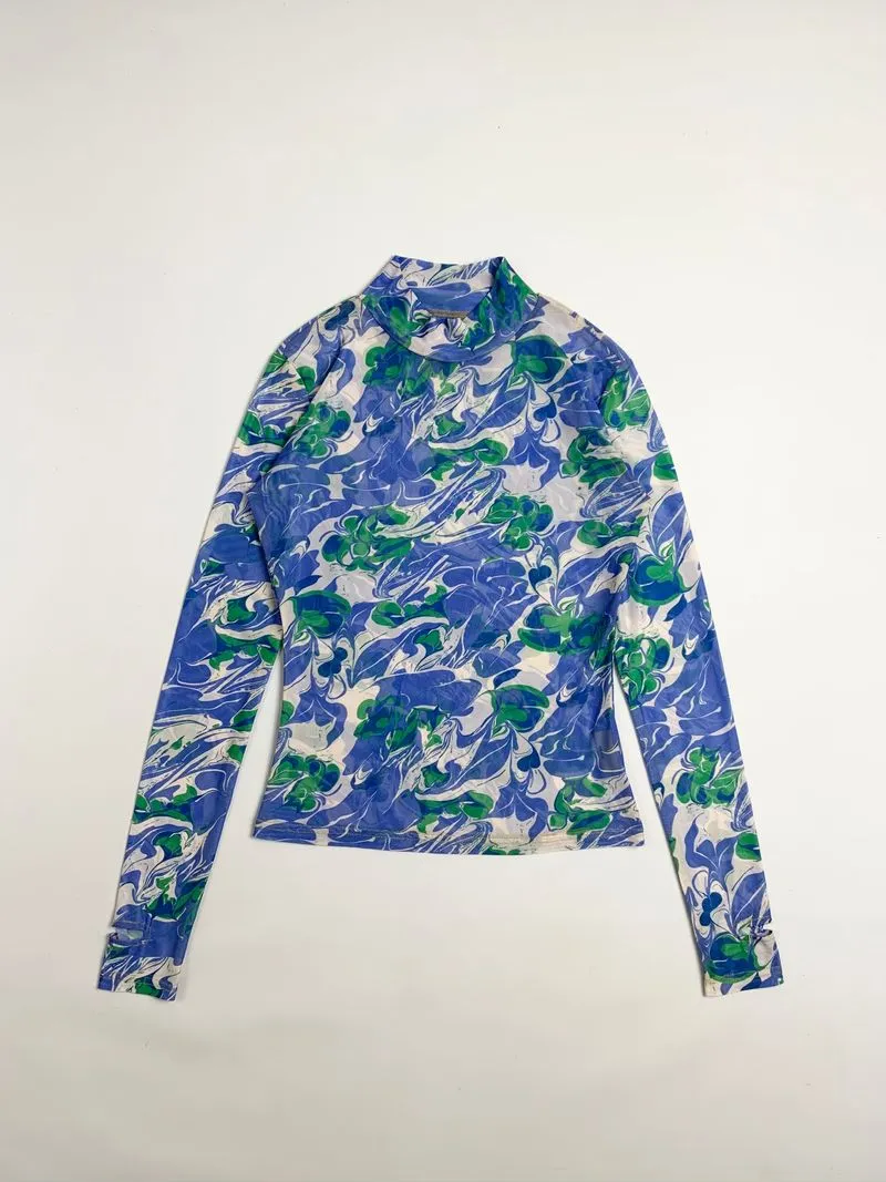 Y2k Allinbath Mesh Top Graphic photo 1