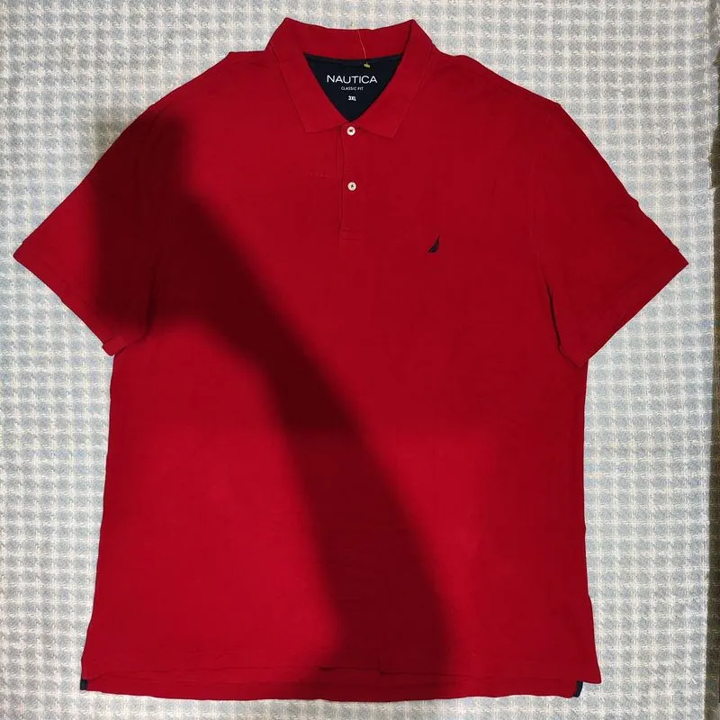 Kaos polo pria nautica big size 3XL warna merah cakep photo 1