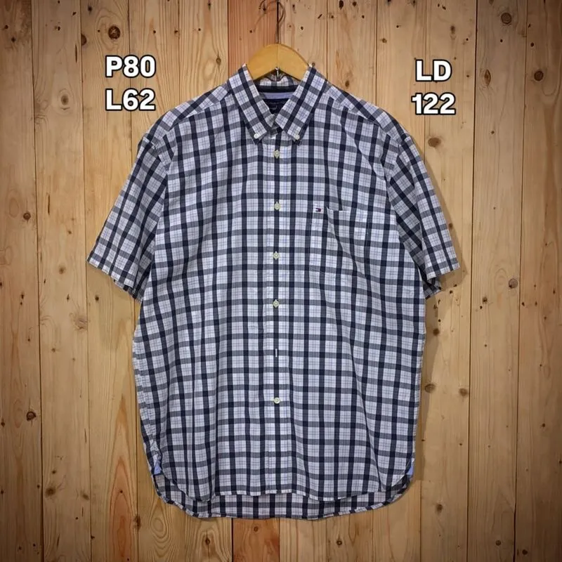 Kemeja tommy hilfiger motif kotak cakep photo 1