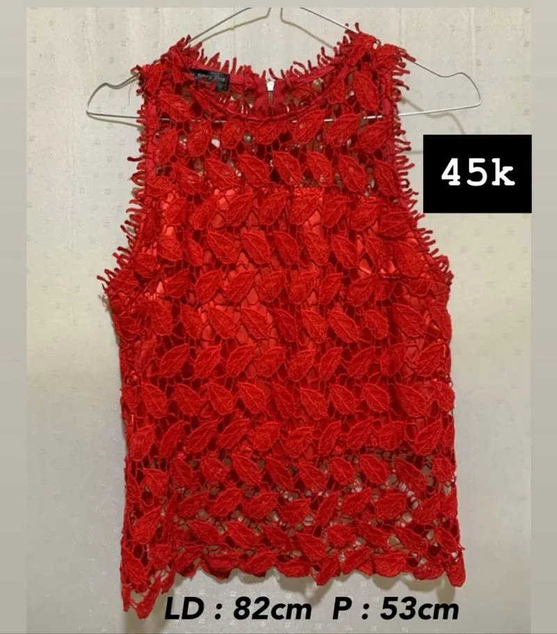 atasan merah bunga photo 1
