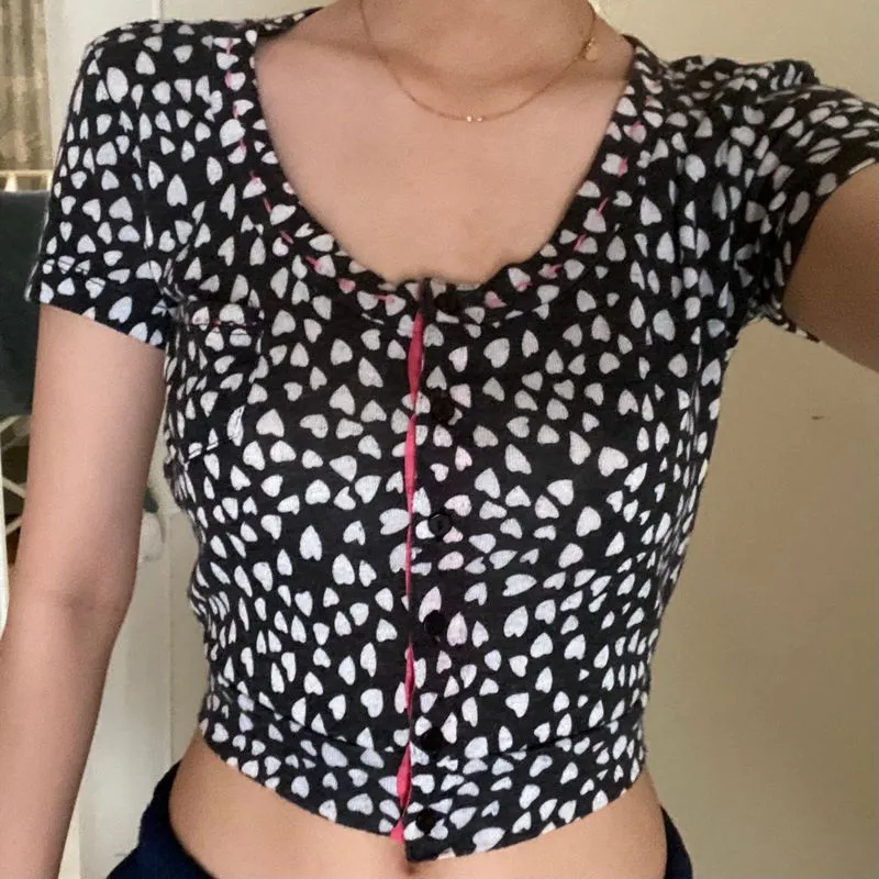 Hearts pattern top photo 1