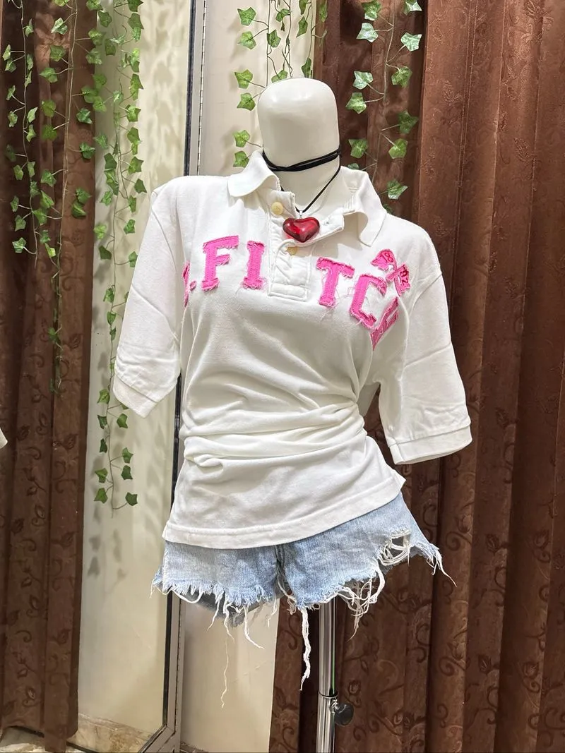 white polo shirt abercrombie & fitch pink photo 1
