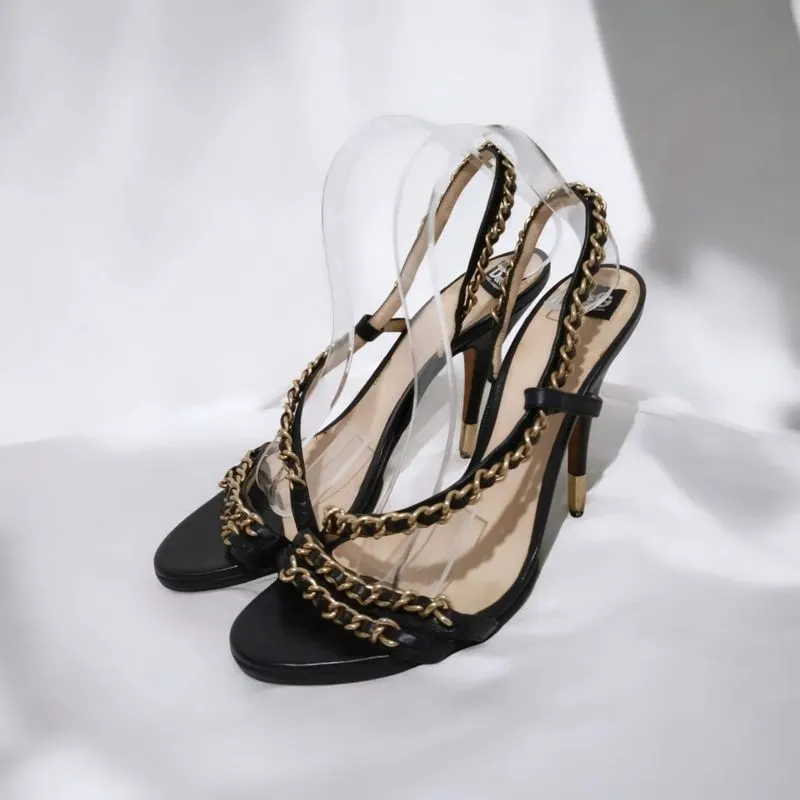 Dolce & Gabbana Black Chain Heels
Made In Italy Original  photo 1