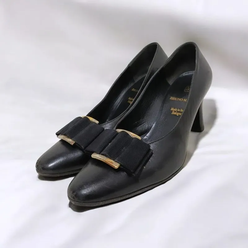 Bruno Magli Black Genuine Leather Heels
Made In Bologna Ital photo 1