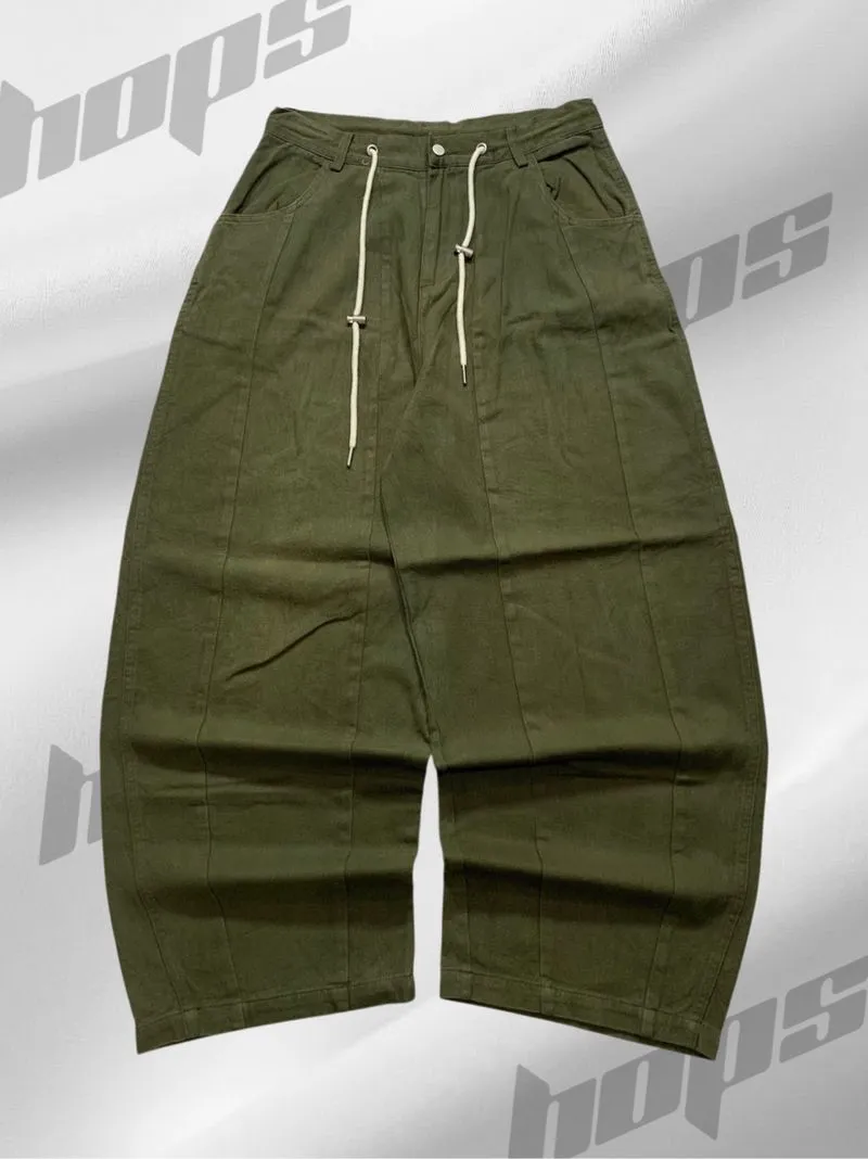 GLW Olive Green Baggy Pants Pecah Pola photo 1