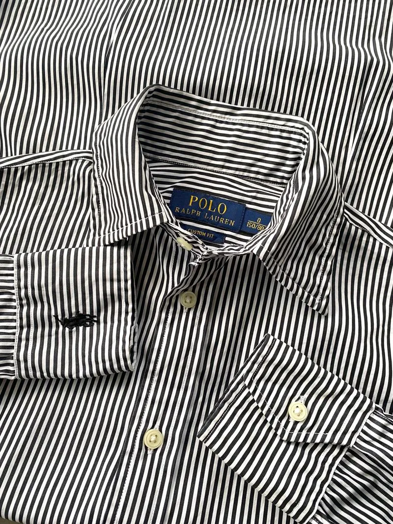 Polo Ralph Lauren Vintage Streetwear Formal shirt Pria white black photo 1