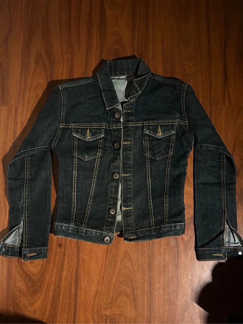 navy denim jacket photo 1