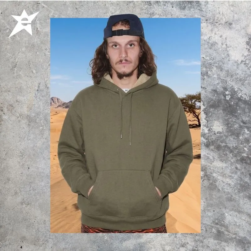 BROWNY HOODIE BOXY OVERSIZE SHERPA WARNA ARMY GREEN DALEMAN  photo 1