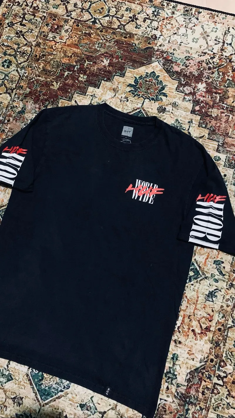 Tshirt HUF World Wide Black photo 1