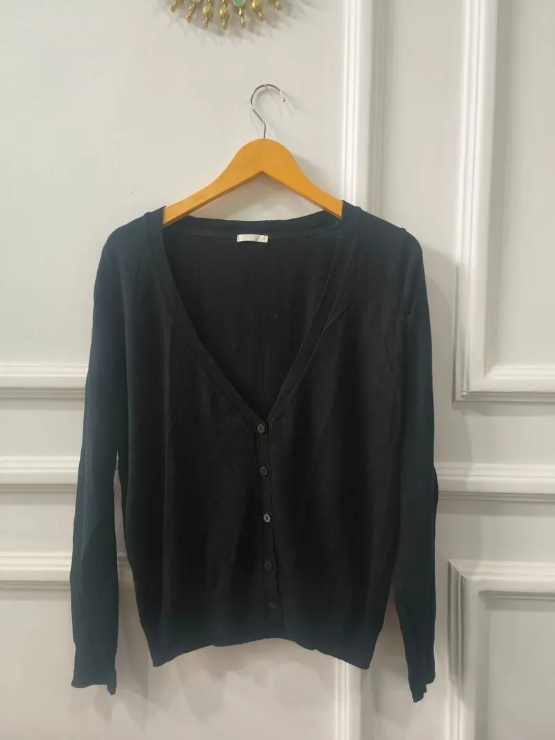 Y2K Casual Cardigan Wanita black photo 1