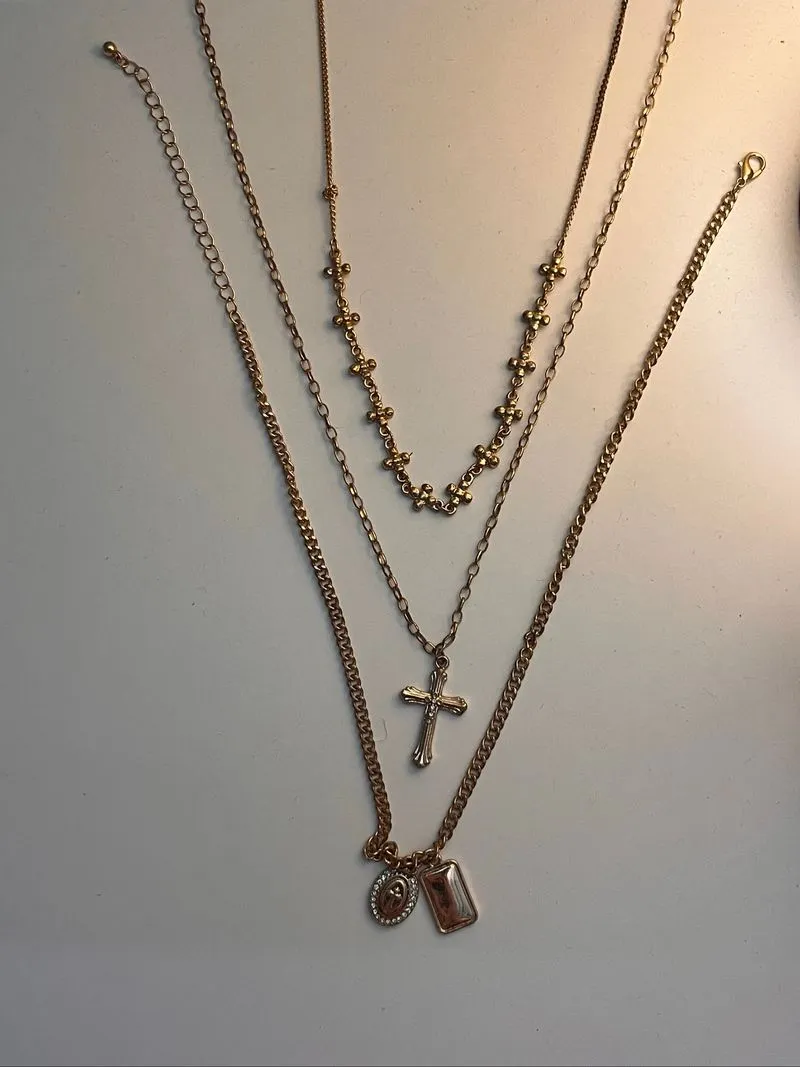 gold bershka jewellery set photo 1