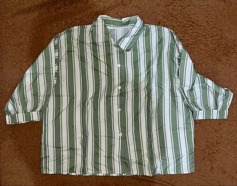 Shirt Stripe Green White photo 1