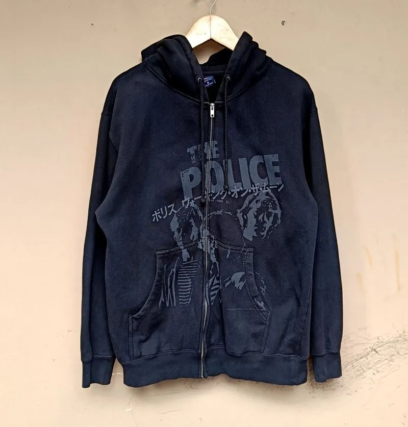 The police hoodie fullzip reunion tour 2007 vintage black photo 1
