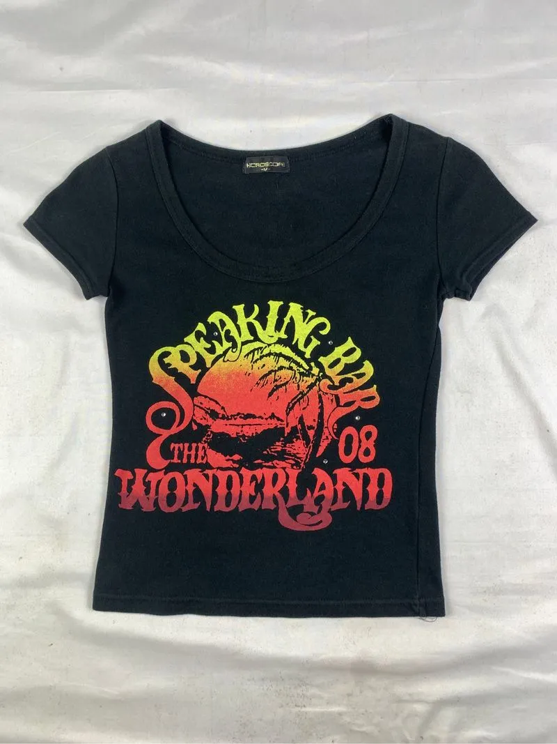 2000s Horoscope Black Summer Graphic Fitted Tee (M) photo 1