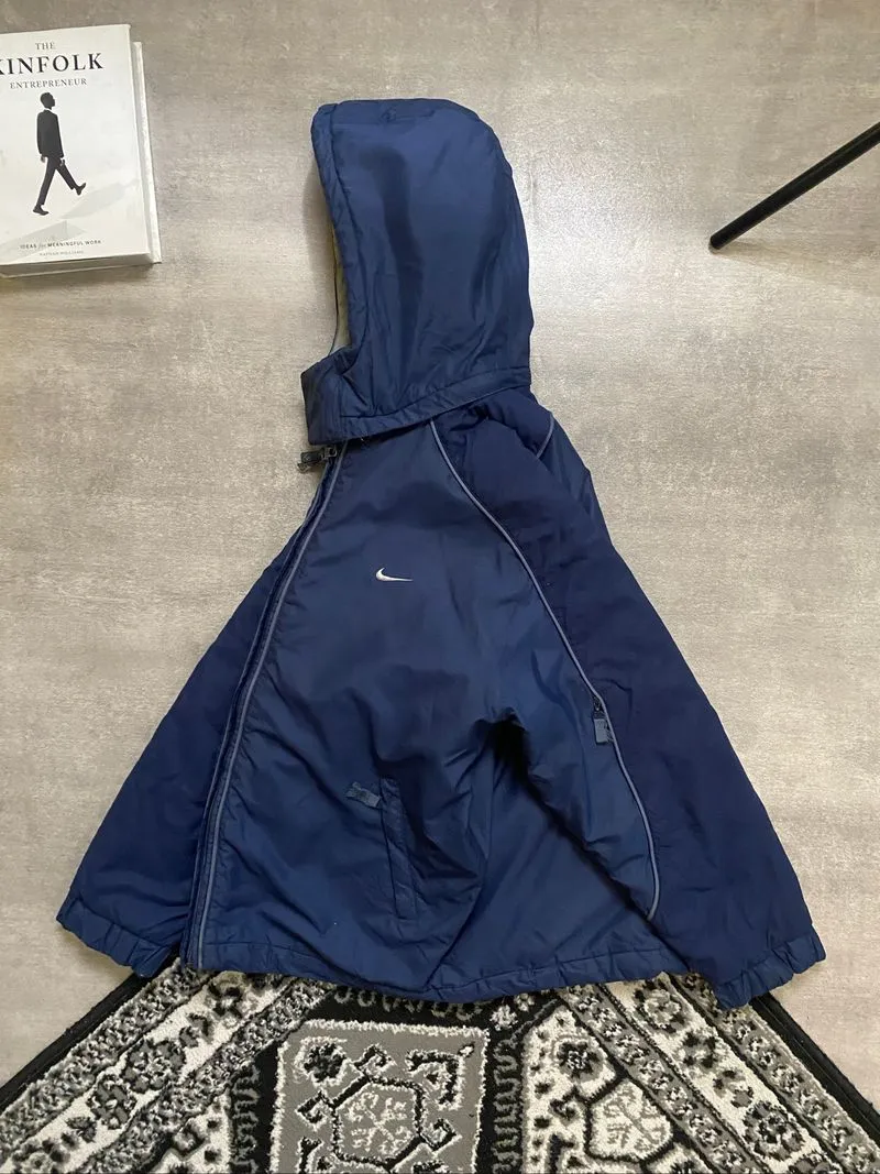 Nike Vintage Puffwe Jacket Navy Full Zipper Hooded photo 1