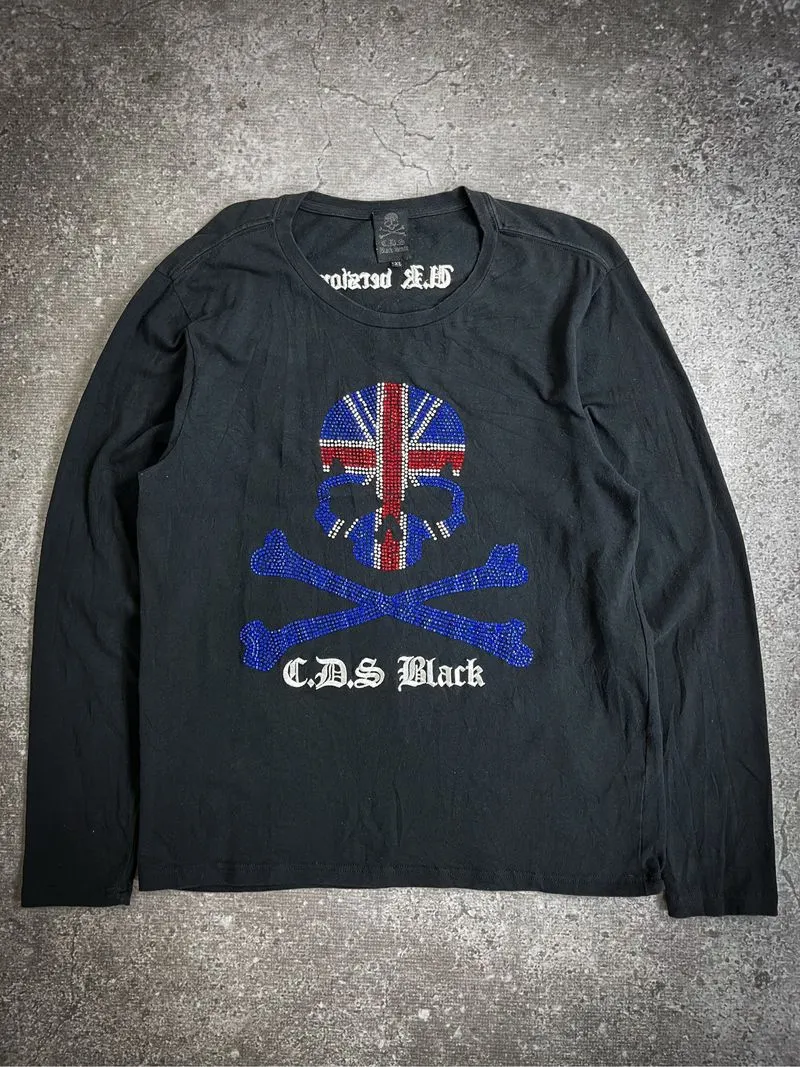 CDS Black Sense UK Skull Swarovski Longsleeve photo 1