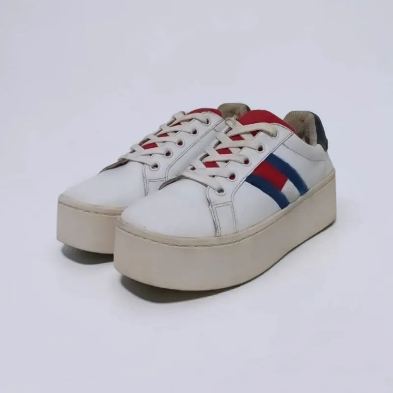 Tommy Hilfiger Jeans Icon White Lace Up Sneakers Orginal  photo 1