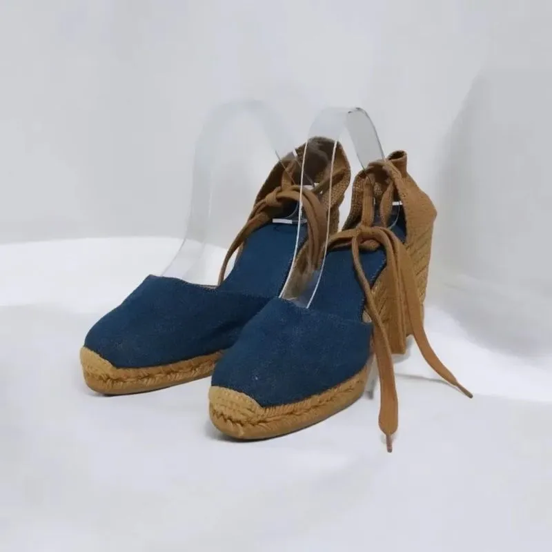 Castaner Carina Blue Denim Espadrilles Wedges original photo 1