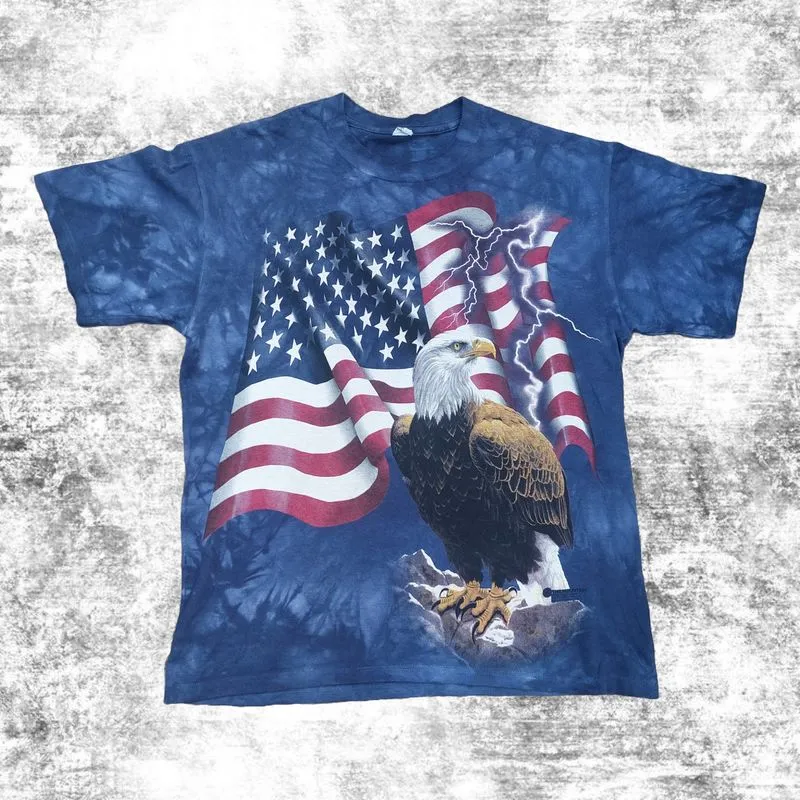 Vintage T-shirt Pria navy blue photo 1