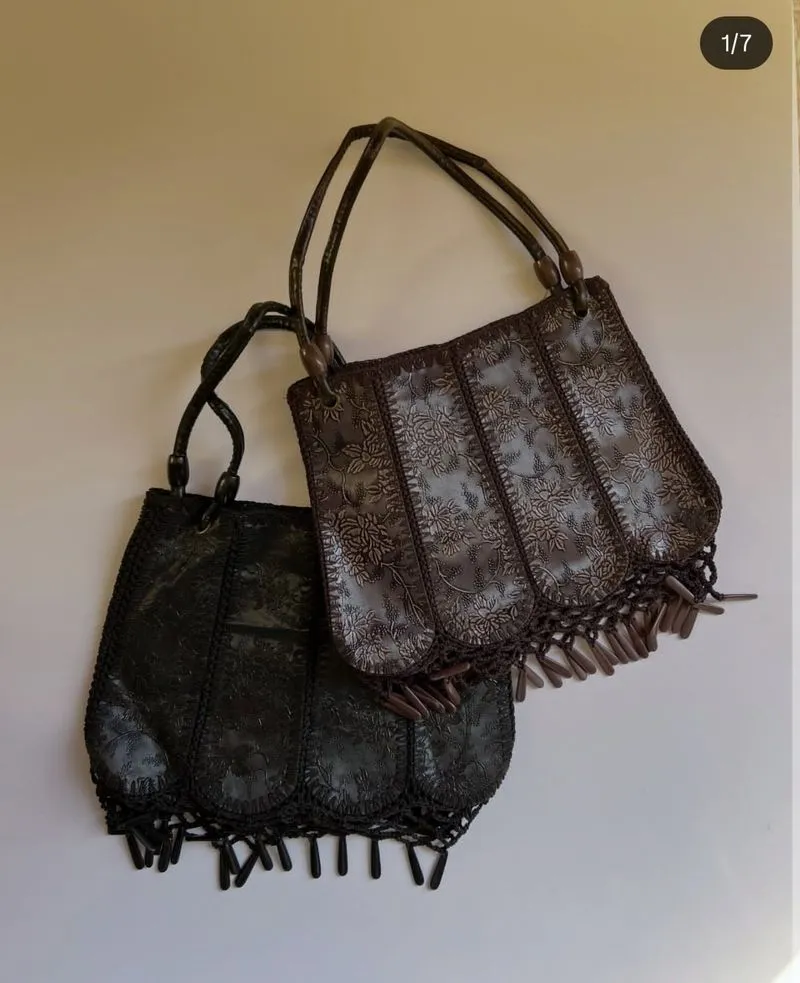 Tas Boho Floral Panel Tote Bag Vintage  photo 1