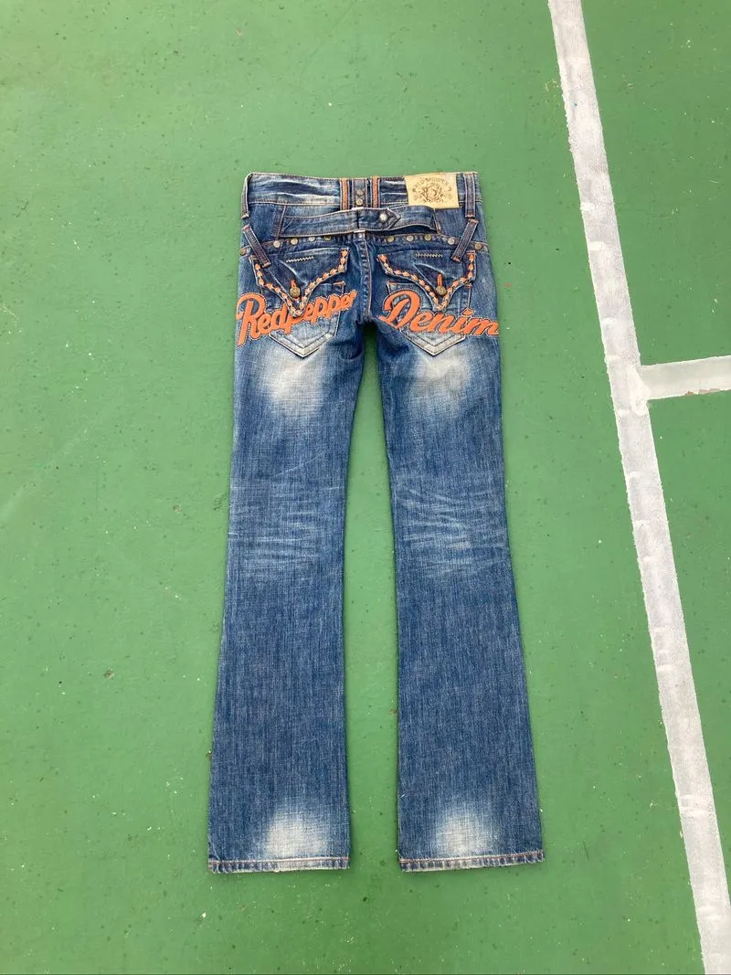 Y2K Redpepper Embroidered Buckle Back denim miss me photo 1