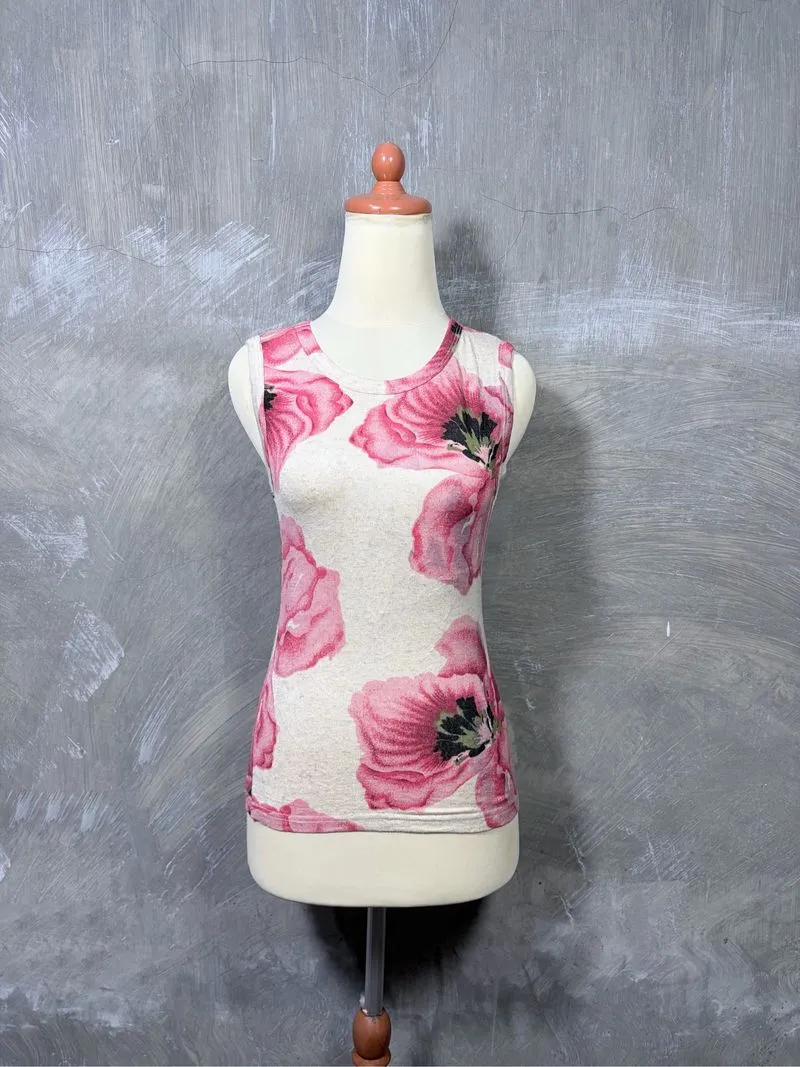 Y2K Clef De Sol Women Rose Pattern Tanktop photo 1