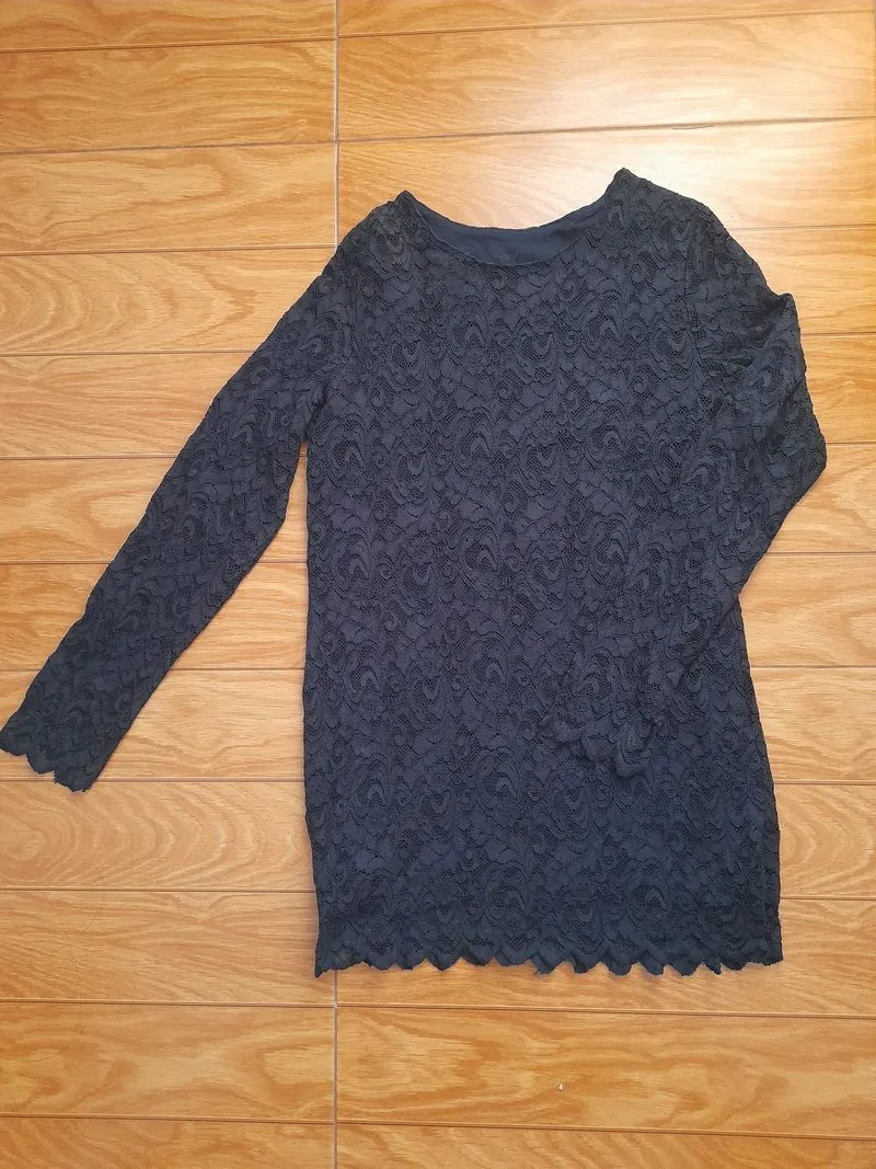 Dress brukat warna hitam photo 1